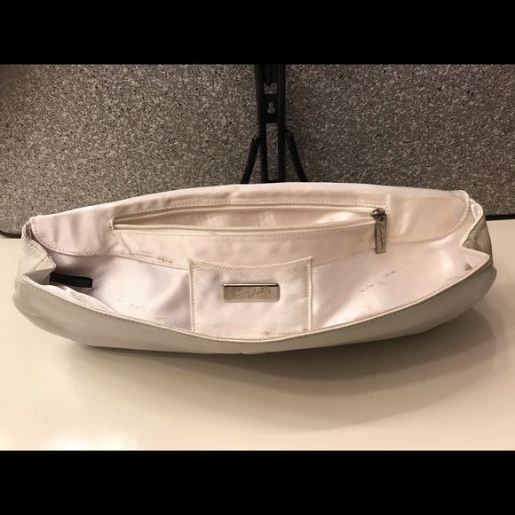 Pearl Leather Clutch with Crystal Snake accent - Picture 11 of 11